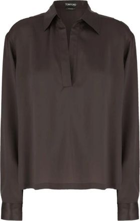 Tom Ford Overhemden, Dames, Bruin, M, Blouses