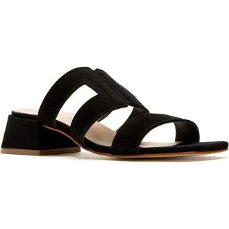 La Canadienne Fifi City Dry Waterproof Slide Sandal in Black Suede at Nordstrom, Size 11