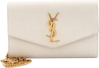 Saint Laurent Borsa a tracolla Uptown in pelle con catena - Toni neutri