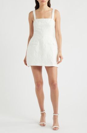 Amanda Uprichard Martini Floral Jacquard Cocktail Romper in White at Nordstrom, Size X-Large