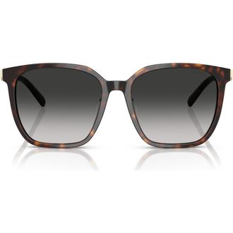 Tiffany & Co. 56mm Gradient Square Sunglasses in Havana /Grey Gradient at Nordstrom