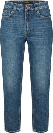 Moorer Dames, Jeans, Blauw, Maat: W27 Denim