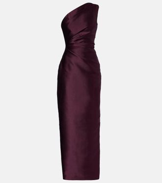 Solace London Kira gathered twill gown