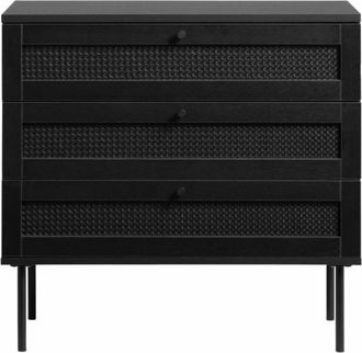 Meubles et Design Cómoda de 3 cajones de madera y metal L80cm - Negro