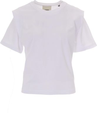 Isabel Marant Structured Puff-Sleeve White Cotton T-Shirt