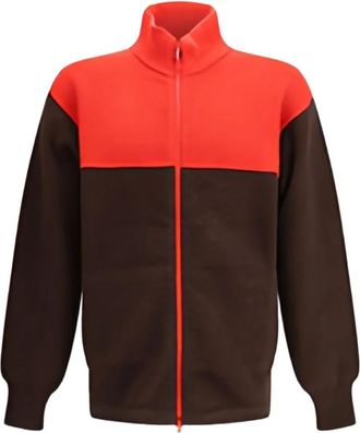 GR10K Colourblock Cardigan met Ritssluiting - Heren - Vesten - Veelkleurig - L - Wol - Truien & Vesten