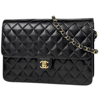 Chanel Pre-owned Vintage Schoudertas - Dames - Pre-owned - Zwart - Maat: ONE Size Leer