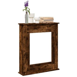 vidaXL Borde De Chimenea Madera Ingenier&iacute;a Roble Ahumado 75x20x87,5 Cm Vidaxl