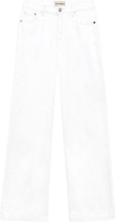 Roy Rogers Palazzo Leg White Jeans With High Waistband