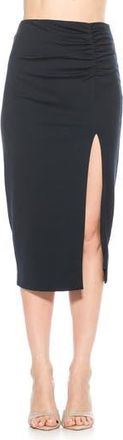Alexia Admor Zayla Ruched Pencil Skirt in Navy at Nordstrom Rack, Size X-Small