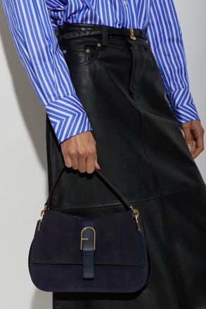 Furla Flow Medium Bag, Womens, Navy Blue