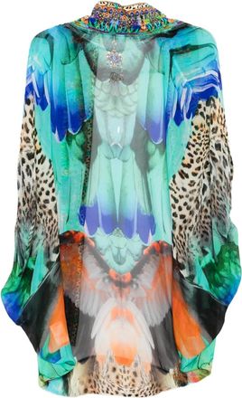 Camilla graphic-print jacket - Blue