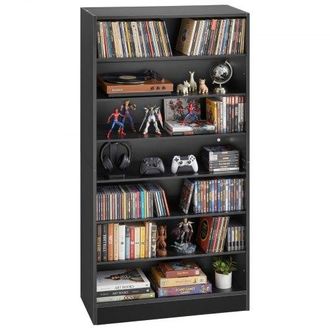 OEM Mueble De Almacenamiento Multimedia Con 7 Compartimentos, Para Cd, Dvd, Libros Y Discos De Juegos, Ideal Para Sala De Estar, Oficina En Casa, Sala De 