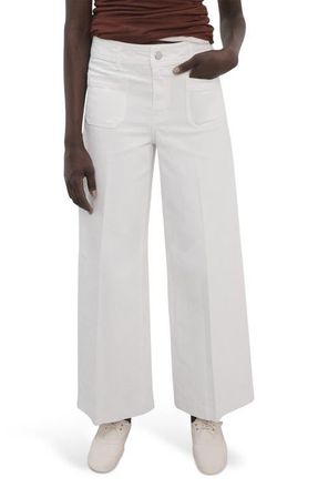 Mango Jessie Patch Pocket Wide Leg Jeans in White at Nordstrom, Size 16