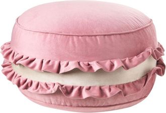 Beliani Puf Infantil Redondo Moderno Con Asiento De Terciopelo Y Relleno De Eps Decorativo Macaron 50 X 50 X 30 Cm Rosa Laduree