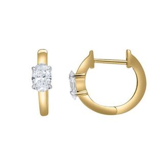 LuvMyJewelry Oval Obsession 14K Gold Lab Grown Diamond Huggies - 0.75 ct in 14K Yellow Gold at Nordstrom