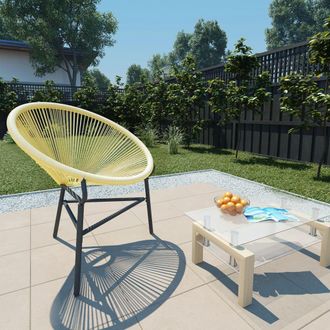 vidaXL Silla Redonda Acapulco Rat&aacute;n Sint&eacute;tico Beige Vidaxl