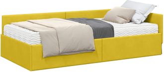 vidaXL Estructura De Cama Esquina Con Colch&oacute;n 2 Uds. Amarillo Vidaxl