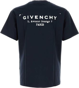 Givenchy Mens Dark Blue Cotton T-Shirt Darknavy Exterior