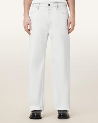 AllSaints Cotton Lenny Loose Fit Wide Leg Denim Jeans, Size: 36