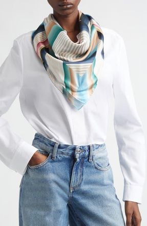 Missoni Chevron Print Silk Square Scarf in 0001 Pink Blue Multi at Nordstrom