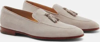 Scarosso Flavio Loafers in Taupe Suede at Nordstrom, Size 43.5