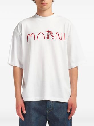Marni embroidered logo T-shirt - White