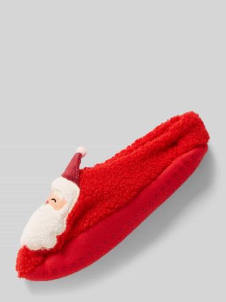 Jake*s Casual Hausschuhe mit Motiv-Applikation in Kirsche, Gr&ouml;&szlig;e 35-38