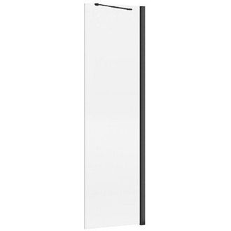 Vente-Unique Parete per doccia walk-in Nero opaco 60x200 cm Vetro 5 mm - DAREN