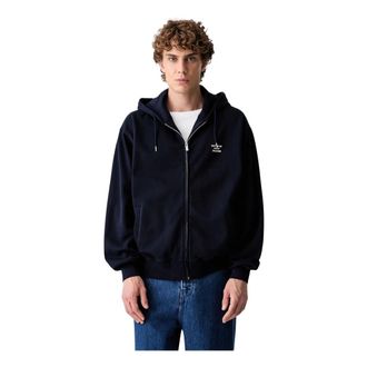 Dr&ocirc;le de Monsieur Felpa con zip Slogan - - Sweatshirts & Hoodies - Uomo - Blu - L