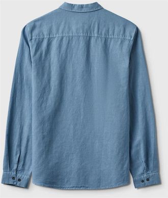 Gabba Costa Linen LS - Heren - Casual Overhemden - Blauw - L - Katoen - Overhemden