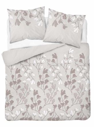 OEM Juego De Cama De Franela 220x200 Con Flores Claras En Beige