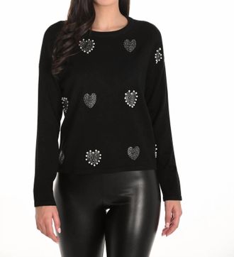 Frank Lyman Design Womens Bling Sweater In Black