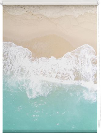 Lichtblick Original Seitenzugrollo »Rollo Klemmfix, ohne Bohren, Verdunkelung, The Beach - Türkis Beige« verdunkelnd Verdunkelung energiesparend freihängend