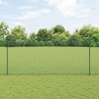 Berkfield Home Welded Wire Fence with 5 U Posts Green 1.4x10 m Steel