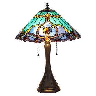 Chloe Lighting KEEGAN Tiffany-style 2 Light Victorian Table Lamp 16 Shade