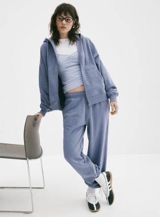 Twik Womens Solid cotton-fleece loose joggers