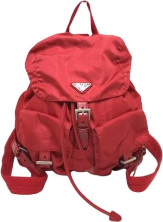 Prada Pre-owned Nylon prada-bags - Dames - Vintage Rugzakken - Rood - ONE Size - Nylon - Vintage