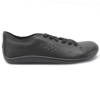 Vivobarefoot Addis Leather Mens Lace Up Trainers - Triple Black - Size:UK 11.5