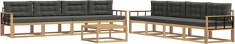 vidaXL Conjunto De Sof&aacute;s De Exterior 9 Uds. Blanco Y Antracita Vidaxl