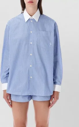 Sporty & Rich striped oversized cotton shirt