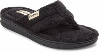 Dearfoams Wrenley Terry Thong Flip Flop Slipper in Black at Nordstrom, Size X-Large