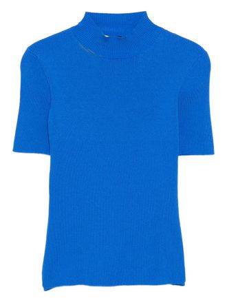 Oscar De La Renta Top met col - Blauw