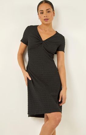 Roman Textured Twist Front Dress