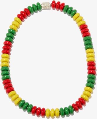 Lauren Rubinski Multicoloured Sterling Silver Beaded Necklace - Womens - Sterling Silver/Enamel