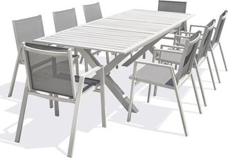 DCB Garden Floride - Conjunto De Comedor De Jard&iacute;n 8 Plazas De Aluminio Dcb Garden