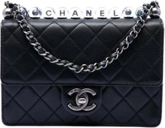Chanel Pre-owned Vintage Quilted Crossbody Bag - Dames - Vintage Schoudertas - Zwart - ONE Size - Leer - Vintage