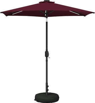 vidaXL Parasol De Jard&iacute;n Con Luces Led Y Base 230 X 230 Cm Poli&eacute;ster Vidaxl