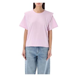 Isabel Marant T-Shirts, female, Pink, Size: M Light Pink T-Shirt with Padded Shoulders
