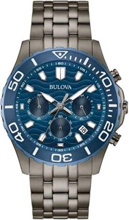 Bulova Casual Chronograph Quartz Blue Dial Mens Watch 98B436